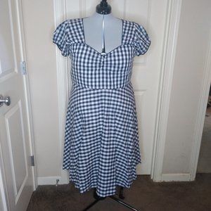 Lindy Bop "Bella" Navy/white gingham swing dress
